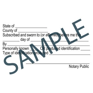 Jurat Certificate Stamp Imprint